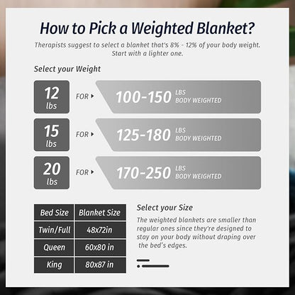 Wemore Sherpa Fleece Weighted Blanket for Adult 15 lbs Dual Sided Cozy Fluffy Heavy Blanket,Ultra Fuzzy Throw Blanket with Soft Plush Flannel Top,48 x 72 inches,Black on Both Sides