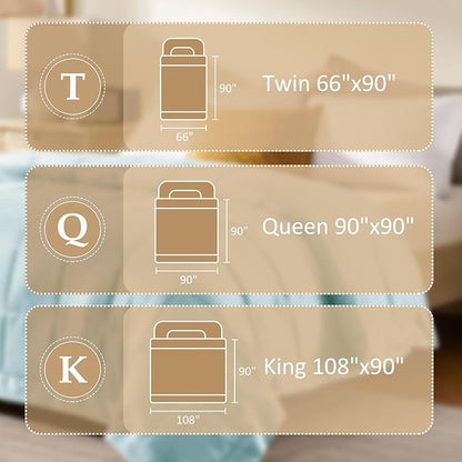 downluxe King Size Blanket with Satin Trim, Lightweight Down Alternative King Blanket for All Season, Machine Washable (Cool Blue, 108 x 90 Inch)