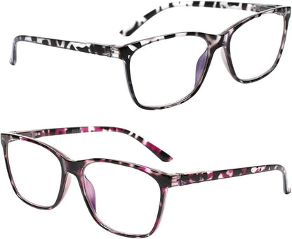 SIGVAN Ladies Reading Glasses Blue Light Blocking Spring Hinge Fashion Pattern Print Eyeglasses for Women