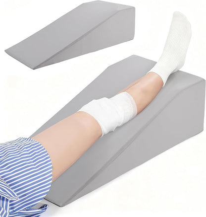 Leg Elevation Pillows for After Surgery, 7.8Inch Height Foam Wedge Knee Surgery Recovery Equipment, Knee Replacement Recovery Aids for Hip Ankle Pain Relief, Single Leg Suppoort Wedge