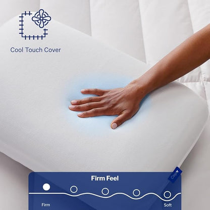Casper Sleep Essential Cooling Foam Pillow, Standard Size – Firm Memory Foam with Cooling Cover, Supports Side Sleepers, Breathable & Pressure-Relieving