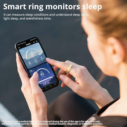 R10 Smart Ring, Smart Health Ring for Women, Features Heart Rate, Blood Oxygen, Sleep Monitoring, Pedometer, and Fitness Tracker, No Subscription Fee. (Rose Gold, 8#)