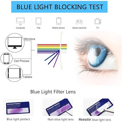 Henotin 5-Pack Reading Glasses Blue Light Blocking Anti Eyestrain Computer Reading Glasses for Women and Men Readers (5 Pack Mix Color, 0.00, Diopters)