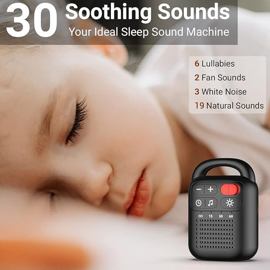 Soother Sleep Sound Machine Night Light White Noise Machine with 30 Soothing Sounds for Baby Kids Adults Brown Noise Machine with Timer & Continuous Play for Home Travel Office