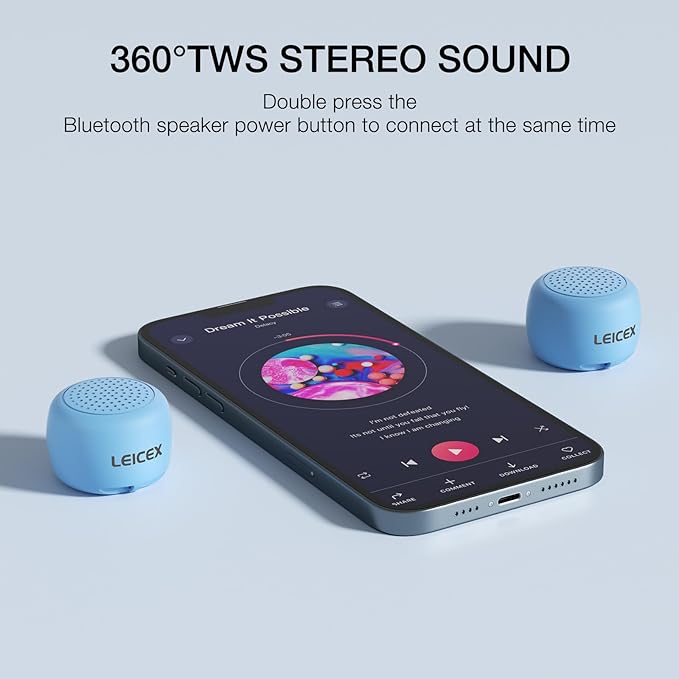 Travel Bluetooth Speaker, Tiny Small Speakers Bluetooth Wireless Pillow Perfect for Travel Outdoor Sound (Blue)