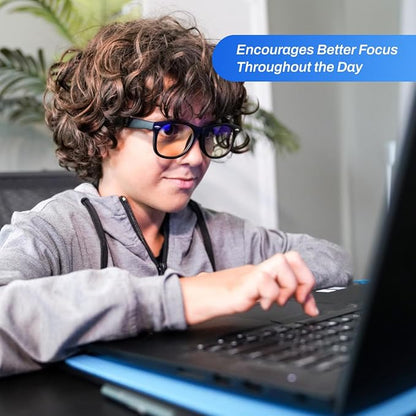 DefenderShield Blue Light Blocking Glasses Kid Series for Computer, Mobile, Gaming, Sleep-Purple - Anti Eye Strain, Headache