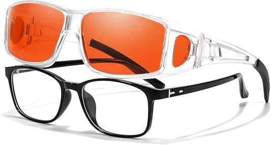LVIOE Fit Over Blue Light Blocking Glasses and Computer Eyewear- Wear Over Prescription Glasses/Reading Glasses/RX Glasses