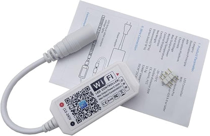 WiFi RGB Controller Magic Home APP Compatible with Alexa Google Home for DC12-24V RGB LED Strip Light Voice Dimmer (WiFi, RGB)