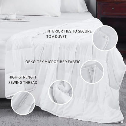 L'AGRATY Weighted Blanket - 60"x80" 15lbs Cooling Breathable Heavy Blanket Microfiber Material with Glass Beads for Adult All-Season Summer Fall Winter Soft Thick Comfort
