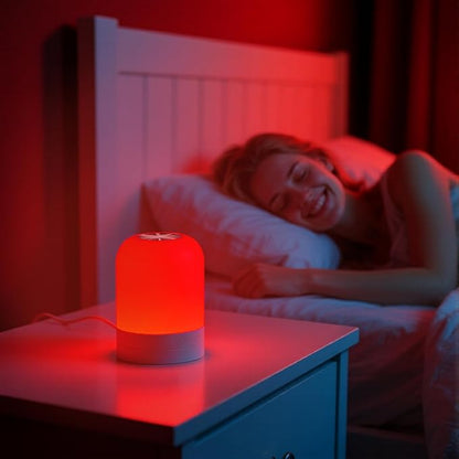 Red Light for Sleep 670nm Sleep Aid Lamp Blue Light Blocking Dimmable for Stress Relief Relaxation Travel Meditation and Yoga