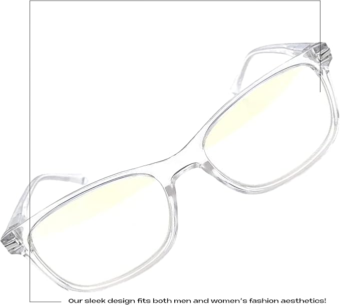 Readerest Blue Light Blocking Glasses – Thin Reflective Lens, Anti-Glare Computer Eyeglasses, UV Protection, Eye Strain Relief (Clear, 1.75 Magnification)
