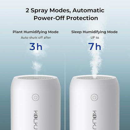 Portable Mini Humidifier, KQLKJ 350ml Small Cool Mist Humidifiers, USB Personal Desktop Humidifier for Bedroom Car Office Travel with Auto Shut-Off & 2 Mist Modes (White)