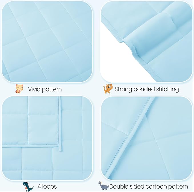 HOSUKKO Weighted Blanket - 3 lbs Lightblue Heavy Blanket - Breathable Blanket(20 * 30 inches, 3 lbs)