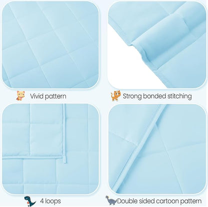HOSUKKO Weighted Blanket - 10 lbs Lightblue Heavy Blanket - Breathable Blanket(50 * 60 inches, 10 lbs)