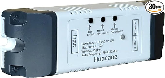 Zigbee 2CH DC 7-32V Relay Smart Switch Module,APP Remote Control with Inching/Self-Lock/Interlock Switch modle,Works with Tuya Zigbee Gateway,Alexa,Google Home (Required ZigBee Hub)