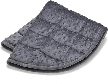 TONGDADA Weighted Lap Blanket 7lbs for Adult,Perfect for Relaxation, Lounging, Napping, Sleeping & Travel,Luxury Minky Weighted Body Blanket,Weighted Throw Blanket-Dark Grey Minky Dot, 29" x 24"