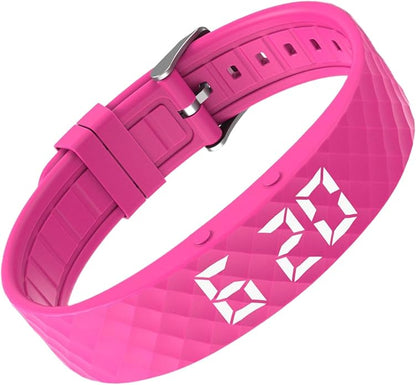 Alarm Bracelet, Silent Timer Watch, 8.82x0.65x0.37inches Wristband Vibration, Adjustable Clock Band with Rubber Build, Travel Accessory with Modern Style, Sleep Aid Gear for Women Men Seniors Elderly