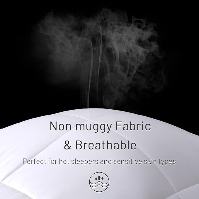 NEXHOME PRO Viscose from Bamboo Cooling Comforter,White Twin Lightweight Down Alternative Cool Organic Natural Duvet Insert,Summer Bedding Blanket Cool for Hot Sleepers,8 Corner Tabs(65"x 90")