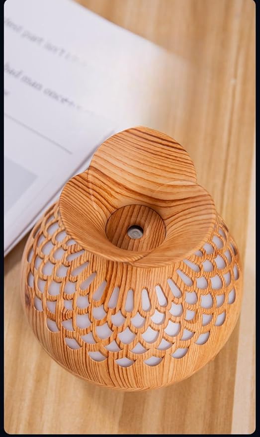 Humidifiers for Bedroom, 300ml Portable Mini Humidifier Wooden Vase Flower Diffuser for Baby Bedroom Travel Office