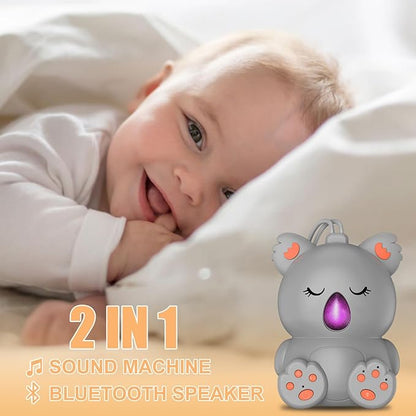 Baby Sleep Sound Machine & Bluetooth Speaker | Portable White Noise Sound Machine with 3 Timers for Nursery, Travel | Non-Looping Soothing Sounds Sleeping Music for Infants, Toddlers & Kids