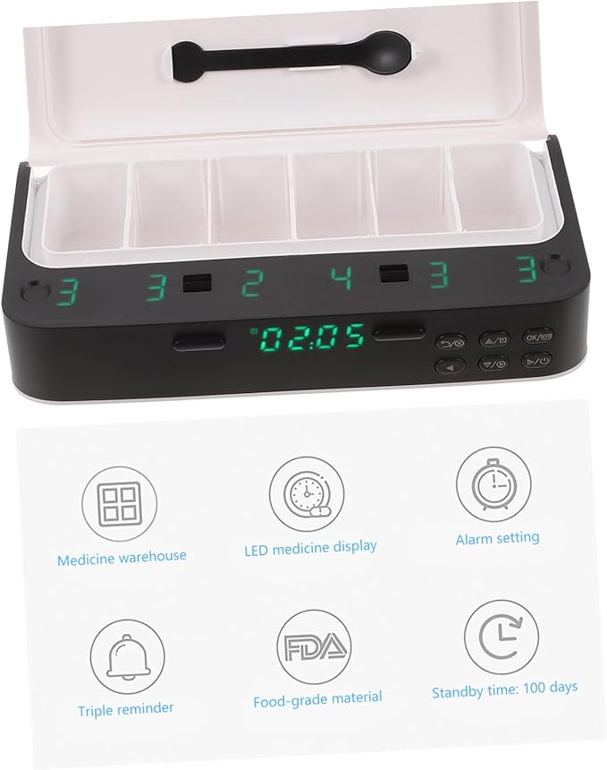Pill Box Medicine Reminder Airtight Pill Organizer for Travel Portable Medicine Dispenser