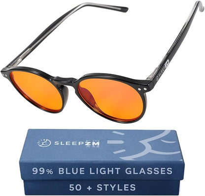 100% Blue Light Blocking Glasses - Better Sleep Anti Eye Strain Protection - Computer Gaming Women Men