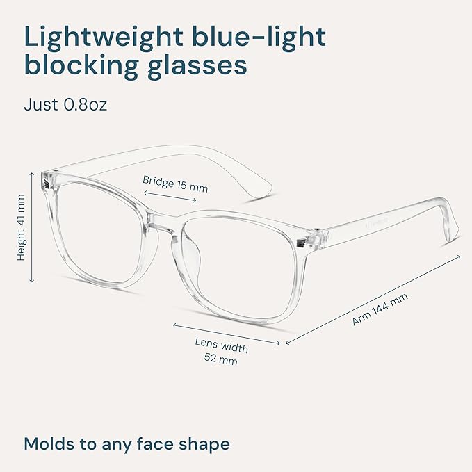 Blue Light Blocking Glasses - Fashion Square Eyeglasses, Anti UV Ray Computer Gaming Glasses Blue Blockers for Women/Men