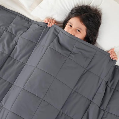 Topblan 3 lb Weighted Blanket, 36" x 48" Small Heavy Blanket, Soft Microfiber, Glass Bead Filling for Calming and Better Sleep, Washable,Dark Grey