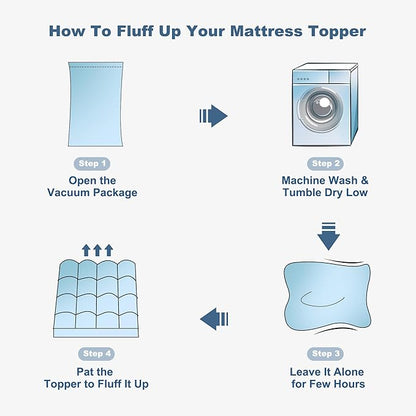BEDLORE Twin Mattress Topper, Thick Pillow Top Pad for Back Pain Relief, Cooling Soft Mattress Cover with Deep Pockets 6-15 inch