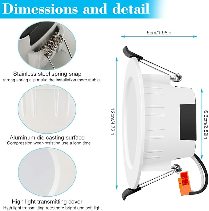 FVTLED Smart Recessed Ceiling Light 4 Inch Kit - 9W RGBWC Color Changing Bluetooth WiFi Recessed Downlights, Dimmable 2700K-6500K LED Can Lights with Remote & Smart Bridge - 10 Pack
