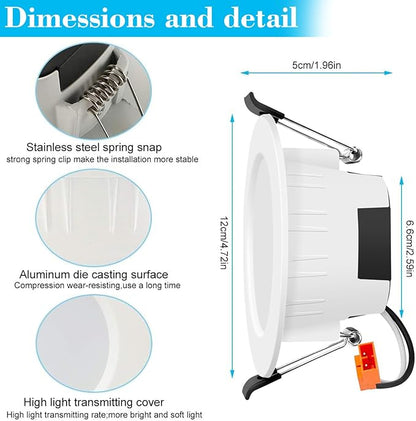 FVTLED Smart Recessed Ceiling Light 4 Inch Kit - 9W RGBWC Color Changing Bluetooth WiFi Recessed Downlights, Dimmable 2700K-6500K LED Can Lights with Remote & Smart Bridge - 10 Pack