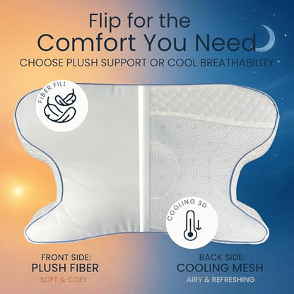Contour CPAPMax 3-in-1 Adjustable CPAP Comfort Pillow for Side, Back or Stomach Sleepers to Reduce Air Leaks, Dryness & Mask Discomfort - Works with All Mask Types