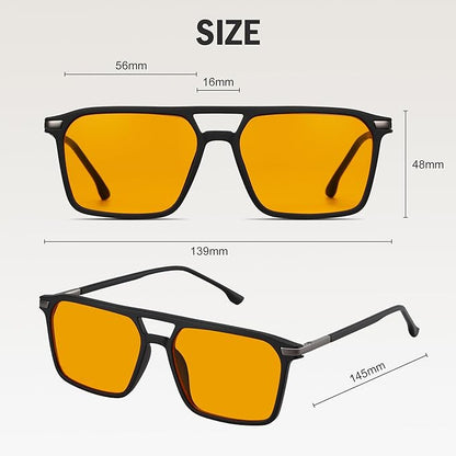 Amber 99% Blue Light Blocking Computer Reading Glasses Orange Lens for Better Sleep, Eye Strain Men Women Sun Readers