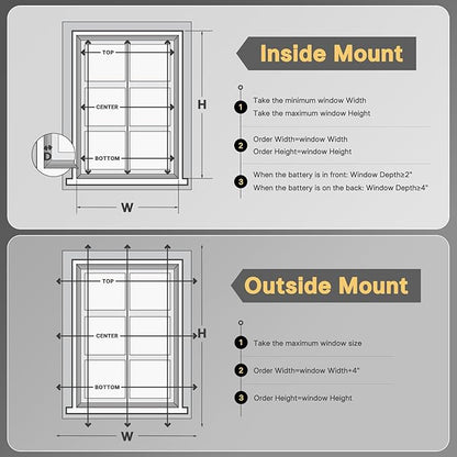 CINONEKO Custom Size(21-69"W x 22-93"H) Motorized Cellular Shades,No Drill Smart Honeycomb Blinds【Free Solar Powered】Automatic Blinds for Indoor Windows Cordless Electric Shades Compatible with Alexa