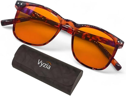 Vyzia Blue Light Blocking Glasses For Computer Use, Gaming, Nighttime Reading - Improve Sleep, Reduce Eyestrain, Anti-Glare, UV Protection, Light Sensitivity and Migraine Relief For Women and Men