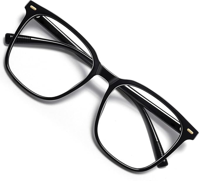 Oversized Square Blue Light Blocking Glasses for Women Men, Anti-Fatigue Computer Monitor Glasses Reduce Eye Strain