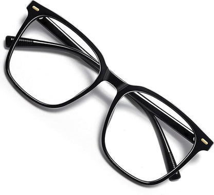 Oversized Square Blue Light Blocking Glasses for Women Men, Anti-Fatigue Computer Monitor Glasses Reduce Eye Strain