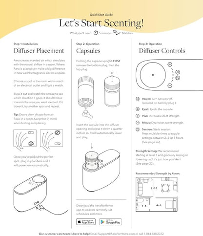 Aera Essential Oil Fragrance Diffuser + Citrus Scent Refill for Large Rooms (500–1000 Sq Ft), Alexa Compatible + App Controlled Aromatherapy Smart Waterless Diffuser – Hypoallergenic & Pet Safe