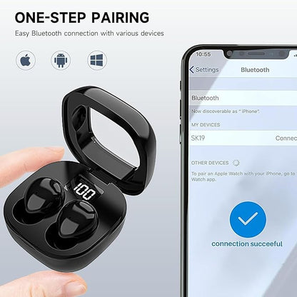 Invisible Sleep Earbuds, Smallest Sleep Headphones for Side Sleepers Low Profile Micro Tiny Discreet Hidden Earbuds for Work, Wireless Mini IPX5 Waterproof for Small Ear Canals, Deep White