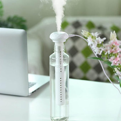 USB Cool Mist Humidifier, Small USB Personal Humidifiers Desktop Humidifier Mute White Mini Portable Humidifiers High Capacity Water Bottle Humidifier for Home Car