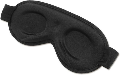 3D Contoured Sleep Mask, Memory Foam, Adjustable Strap, Ergonomic Design for Total Darkness (Black)
