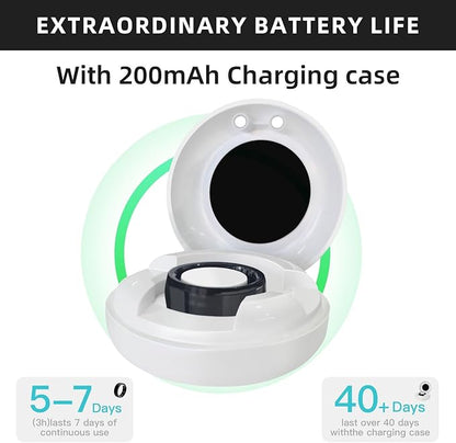 Smart Ring Titanium Fitness Sleep Tracker Health Monitoring Blood Pressure Blood Oxygen for iPhone and Android 7 Days Batterty Life (Black, 12) Full Charge First Use