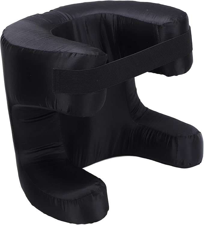 Memory Foam Face Pillow, Ergonomic Design, Silk Fabric Beauty Pillow for Back Sleep Training Pillow, Memory Foam Support, Soft Cushioning, Suitable for Comfortable Sleep (Black)