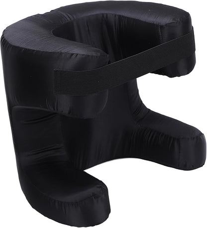 Memory Foam Face Pillow, Ergonomic Design, Silk Fabric Beauty Pillow for Back Sleep Training Pillow, Memory Foam Support, Soft Cushioning, Suitable for Comfortable Sleep (Black)