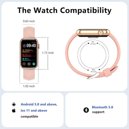 FITVII Slim Fitness Tracker with Blood Oxygen, Blood Pressure, 24/7 Heart Rate and Sleep Tracking, IP68 Waterproof Activity Trackers and Smart Watches with Step Tracker, Pedometer for Women Men