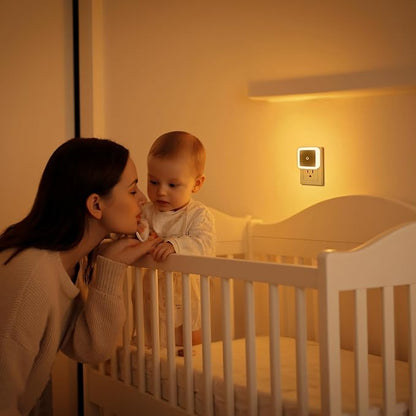 KINUR 6 Pack Night Light, LED Night Lights Plug into Wall with Dusk to Dawn sensors, Plug in Night Lights for Kids Room, Bedroom, Bathroom, Baby Nursery,Stair Lights, Hallway Light, Amber Color