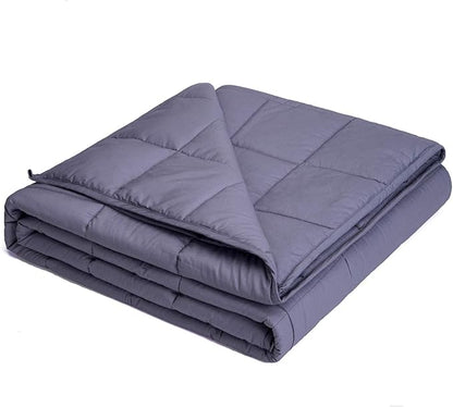 KPBLIS Weighted Blanket 15 lbs 48" x 72" for 130-170 lbs, 7 Layers Heavy Blanket with Cooling Breathable Cotton and Glass Beads, Dark Gray