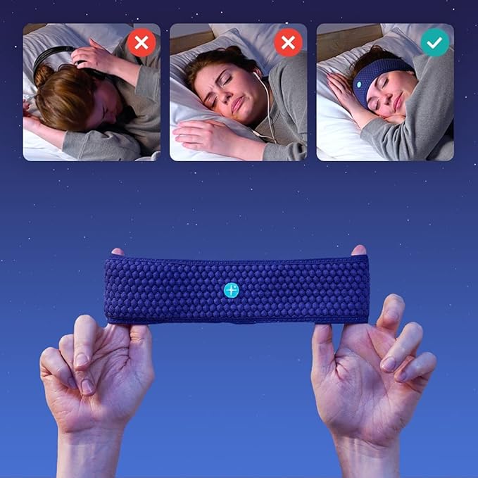 Hoom HoomBand | Bluetooth Sleep Headphones | Headband for Sleep, Travel, Meditation | Free Access to Hypnotic Stories and Sounds created by Sleep Experts | Charging Cable Included