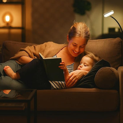 Rechargeable Book Light for Reading in Bed – 14 LED Book Light with 3 Color Temperatures, Stepless Dimming, Up to 80 Hours Runtime, 360° Rotatable Clip – Perfect for Book Lovers, Grey