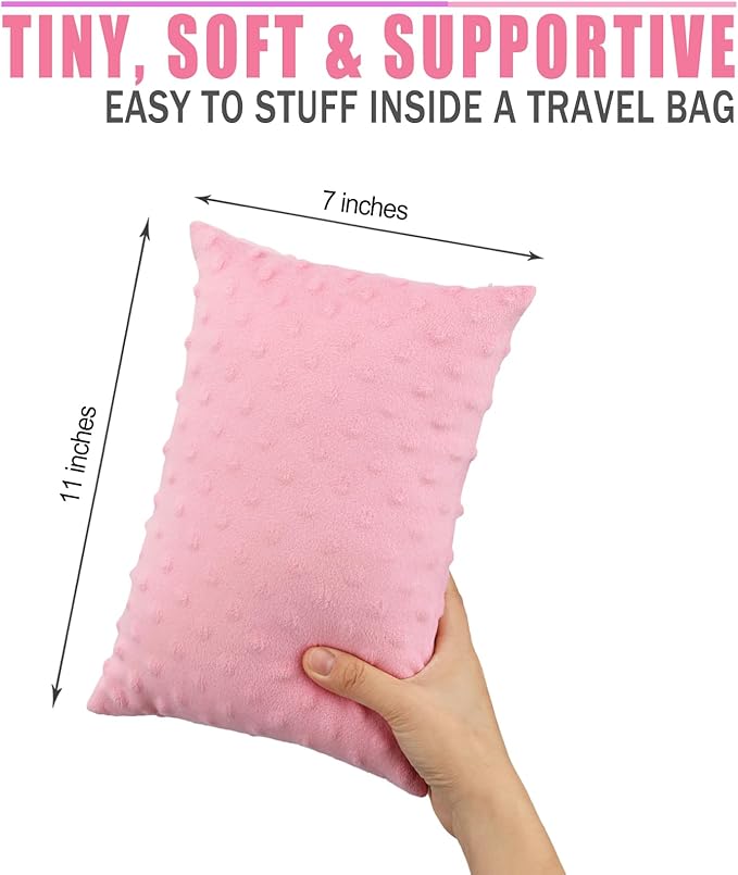 2 Pcs Soft Knee Pillow for Side Sleepers, Pressure Pillows Between Legs 11"x7" Small Knee Pillow Joints Cushion for Sleeping Hip and Back Pain, Minky Dot Coral